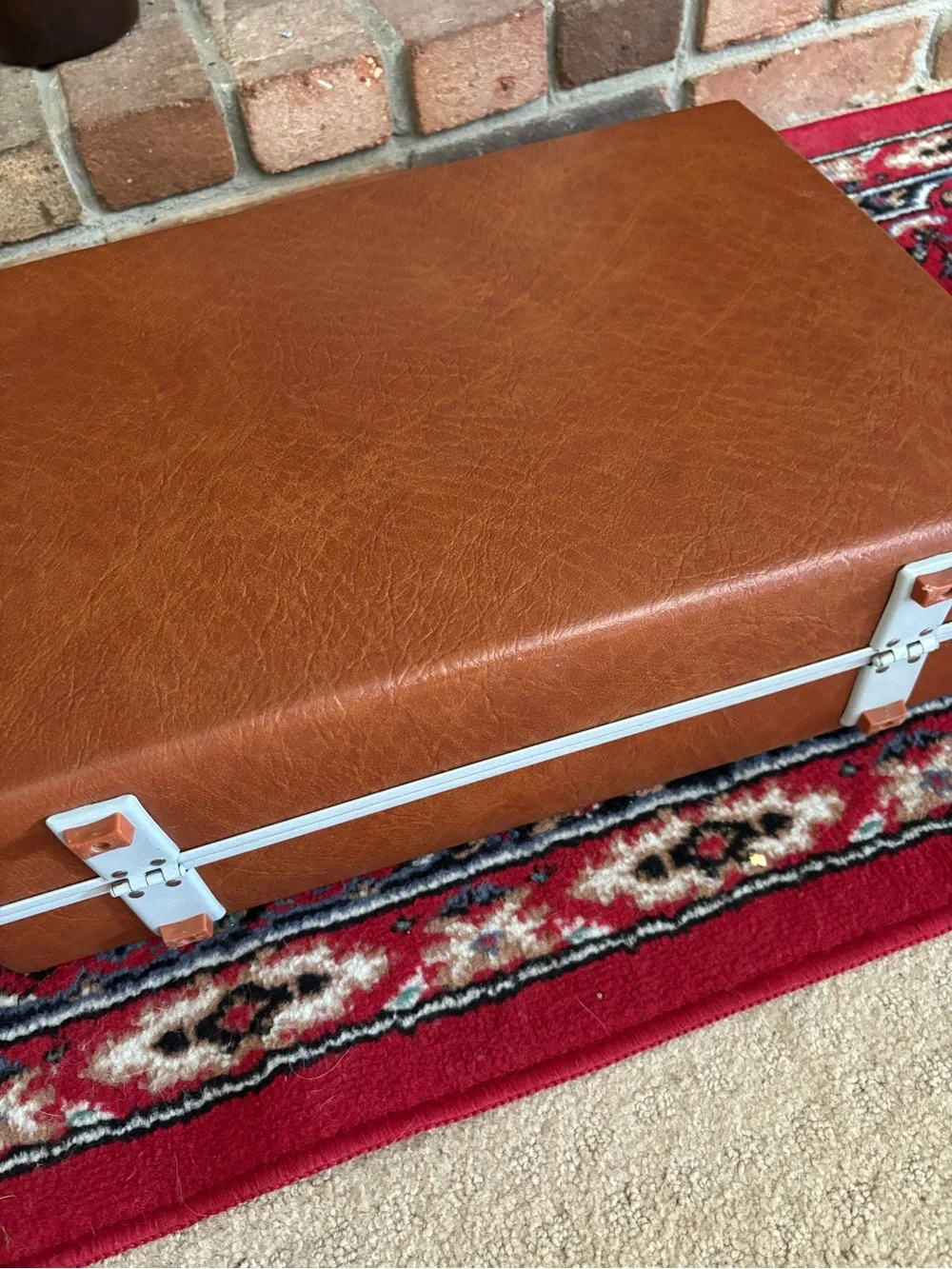 Vintage 1950s Samsonite Orange/Brown Fiberglass Briefcase 12.5” x 18”x 5.5”